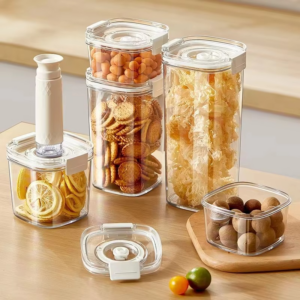 Plastic Vacuum Sealed Jar Electric Coffee Vacuum Container Kitchen Food Cereal Candy Storage Box Fresh Coffee Bean Jar - Image 5