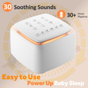 White Noise Machine,30 Soothing Sounds and Warm Light for Sleeping,Powerful Battery 30 Hour Play Sound Machine for Baby Adults - Image 3