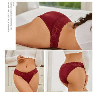 2PCS Seamless Cotton Briefs Women's Flower Lace Panties Sexy Particular Breathable Underwear Female Stretch Erotic Lingerie S-XL - Image 3