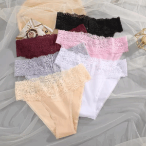 2PCS Seamless Cotton Briefs Women's Flower Lace Panties Sexy Particular Breathable Underwear Female Stretch Erotic Lingerie S-XL - Image 4
