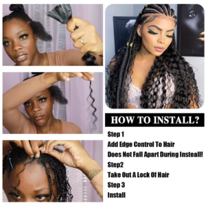 2 Bundles Human Braiding Hair for Boho Braids, 14Inch 100G 10A Brazilian Virgin Deep Wave Bulk Human Hair for Braiding - Image 2