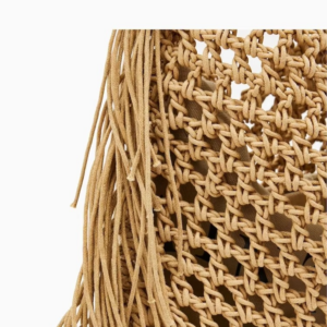 Bohemian beach bags for women luxury designer handbags purses 2025 new nylon fabric hollow tassels with inner pocket - Image 3