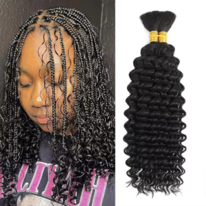 2 Bundles Human Braiding Hair for Boho Braids, 14Inch 100G 10A Brazilian Virgin Deep Wave Bulk Human Hair for Braiding - Image 7
