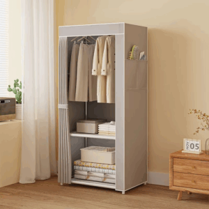Dustproof Wardrobe Portable Closet Space-Saving Cloth Storage Cabinet For Household Bedrooms Cloakrooms Hanging Clothes Supplies - Image 3