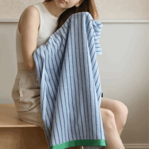 Stripe Pattern Cotton Soft Face Towel for Kids Absorbent Bath Towel Comfortable Cotton Household Towel Beach Towels - Image 4