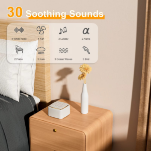 White Noise Machine,30 Soothing Sounds and Warm Light for Sleeping,Powerful Battery 30 Hour Play Sound Machine for Baby Adults - Image 6