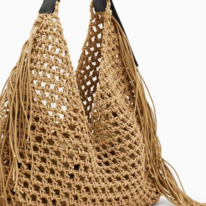 Bohemian beach bags for women luxury designer handbags purses 2025 new nylon fabric hollow tassels with inner pocket - Image 4