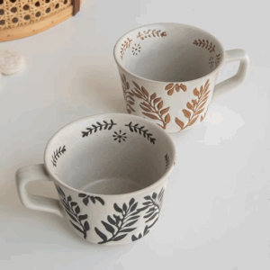 375ml Hand Drawn Ceramic Mug for Coffee Exquisite Home Breakfast Oatmeal Cup Water Tumbler Teacup Christmas Gift - Image 5
