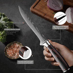Professional chef knife 15-piece Japanese Kitchen Knife Set Ultra Sharp for Very Fast Cutting With holder Scissor Sharpening Rod - Image 2