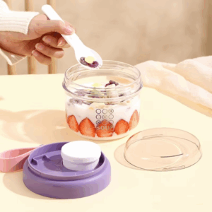 650ml Portable Handheld Breakfast Cup Yogurt Bowl Leak Proof Salad Bento Lunch Box With Spoon - Image 4