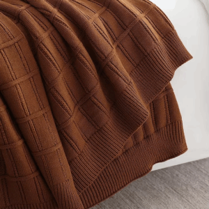 Warm Home Brown Knitted Blanket Cotton Bedspread Cobertor Vintage Simple Green Throw Sofa Bedding Home Decorations 130x180 - Image 6