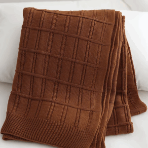 Warm Home Brown Knitted Blanket Cotton Bedspread Cobertor Vintage Simple Green Throw Sofa Bedding Home Decorations 130x180 - Image 3