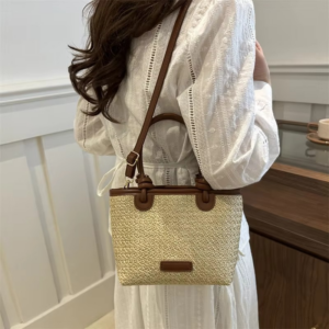 New Straw Woven Crossbody Bags For Women Summer Rattan Vacation Bucket Shoulder Bags Summer Seaside Beach Handbags - Image 5