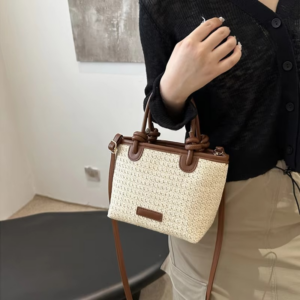 New Straw Woven Crossbody Bags For Women Summer Rattan Vacation Bucket Shoulder Bags Summer Seaside Beach Handbags - Image 6