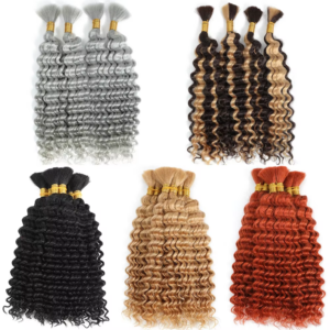 2 Bundles Human Braiding Hair for Boho Braids, 14Inch 100G 10A Brazilian Virgin Deep Wave Bulk Human Hair for Braiding - Image 6
