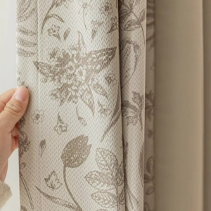 Cream Style Beige Living Room Curtain Floral Pattern Bedroom Blackout Curtain Sunscreen Home Decor Curtains Creative Art Curtain - Image 7