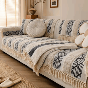 Old Coarse Cotton and Linen Sofa Cushion Four Seasons Universal Thickened Linen Seat Pad Anti-Cat Scratch Inn Sofa Cover - Image 6