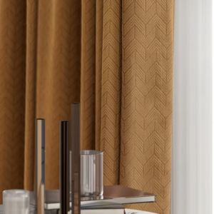 French Luxury Retro Chenille Herringbone Jacquard Light Gray Curtain Milky coffee Curtains for Living Dining Room Bedroom Custom - Image 5