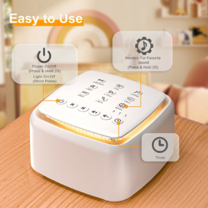 White Noise Machine,30 Soothing Sounds and Warm Light for Sleeping,Powerful Battery 30 Hour Play Sound Machine for Baby Adults - Image 7