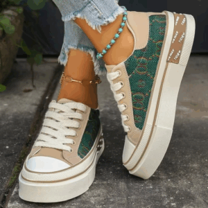 2024 Fashion Women Printed Canvas Shoes Casual Female Anti-Slip Vulcanize Platform Sneakers Ladies Spring Platform Walking Flats - Image 4