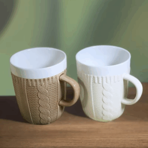 knitted ceramic woolen yarn mug cozy sweater mug cup - Image 4