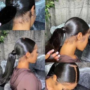 250 Density Real HD 360 Full Lace Invisible Strap Snug Fit Wig Glueless Straight Frontal Wig 30 Inch Lace Front Wig Human Hair - Image 3