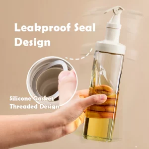 WMMO Glass Oil Dispenser Bottle 500ml Non-drip Olive Oil Dispenser Easy Clean Vinegar Drizzler, Auto Flip Oil Bottle for Kitchen - Image 2
