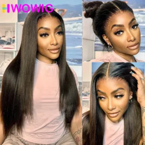 250 Density Real HD 360 Full Lace Invisible Strap Snug Fit Wig Glueless Straight Frontal Wig 30 Inch Lace Front Wig Human Hair - Image 2