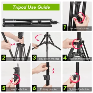 Tripod With LED Ring Light For Phone Tripod Camera Stand Selfie Photography Light LED Lamp Color Photo Studio For YouTube Live - Image 4