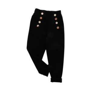 100-150 Cm Spring Autumn Girls Fashion Tight Pant with Buttons Baby Kids Children Trousers - Image 5