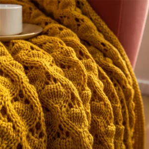 REGINA Summer Rhombus Plaid Throw Blanket Fashion Comfortable Home Decor Sofa Throws Hollow-out Breathable Chunky Knit Blankets - Image 5