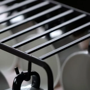 Metal Coffee Mug Cup Holder Rack Organizer Storage Stand for Kitchen Counter Cabinet Table 6 Hooks Shelf for Display and Drying - Image 3