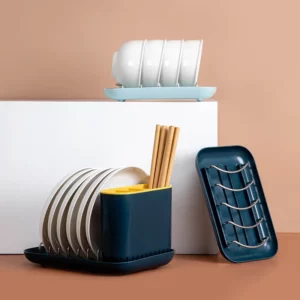 Kitchen Storage Organizer Rack Holder Chopsticks Fork Spoon Bowl Drainer Shelves with Drain Tray - Image 5