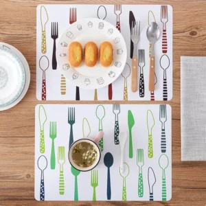 2/4PCS Placemats PVC Table Mat Kids Tableware Cartoon Dining Table Disc Pads Coasters Napperon Plate Bar Tapete de lugar 40*28cm - Image 2