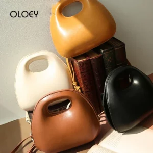 Fashion Shell Type Round Flap Bag Retro Circular Women Handbags Design Cross Body Bags For Women Clutch Shoulder Messenger Bags - Image 3