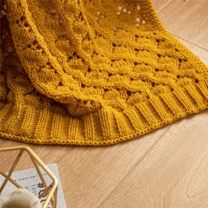 REGINA Summer Rhombus Plaid Throw Blanket Fashion Comfortable Home Decor Sofa Throws Hollow-out Breathable Chunky Knit Blankets - Image 4