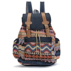 High Quality Women Canvas Vintage Backpack Ethnic Backpacks Bohemian Backpack Schoolbag - Image 3
