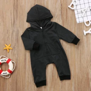 Baby Boy Girl Infant Warm Romper Jumpsuit Kids Cotton Long Sleeve Hooded Zipper Clothes One-pieces 0-24M - Image 3