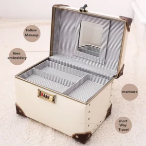 Professional Makeup Case Beauty Manicure PU Leather Women's Cute Waterproof Cosmetics Bag Toiletry Organizer Box Customized - Image 5