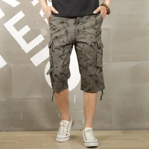 Camouflage Long Length Cargo Shorts Men Summer Casual Cotton Hot Breeches Baggy Multi Pocket Military Capri Pants Tactical Short - Image 6