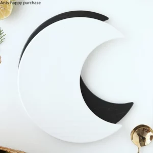 Black White Moon Shape Ceramic Plate Dinner Plates Irregular Sushi Dish Pastry Dessert Decorative Plate Restaurant Tableware - Image 5