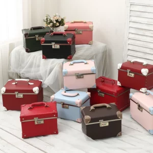 Professional Makeup Case Beauty Manicure PU Leather Women's Cute Waterproof Cosmetics Bag Toiletry Organizer Box Customized - Image 4