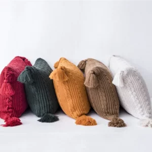 ins knitted woolen blanket simple shawl casual take towel model room pillow pillowcase cover blanket - Image 4