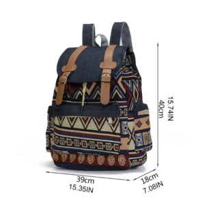 High Quality Women Canvas Vintage Backpack Ethnic Backpacks Bohemian Backpack Schoolbag - Image 5