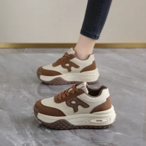 Ladies Fashionable Vulcanized Shoes Front Lacing Shallow Mouth Thick Sole Women's Sports Shoes Four Seasons Versatile Leisure - Image 4