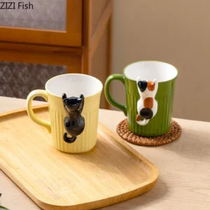 Cartoon Cute Cat Ceramic Mug Creative Office Water Cup Home Breakfast Milk Cup Couple Afternoon Tea Coffee Cup Friend Gift - Image 4