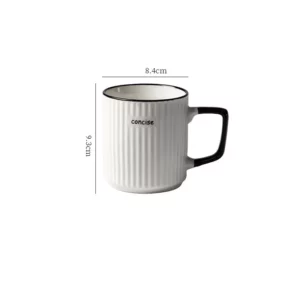 Nordic Ceramic Coffee Mugs Creative Stripe Water Cup Solid Color Convenient Handgrip Universal Milk Mugs Simple - Image 5