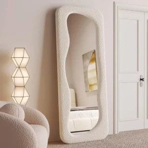 Full Length Mirror 63"x24",Irregular Wavy Mirror, Wave Arched Floor Mirror,Wall Mirror Standing Hanging or Leaning Against - Image 2