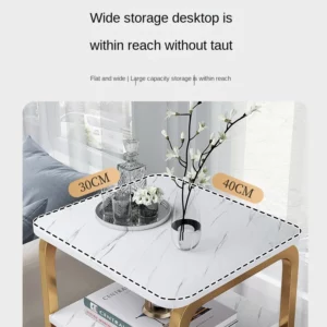 JOYLIVE coffee sofa side cabinet small coffee table mini table bedroom small bedside table marble coffee coffee table cabinet - Image 3