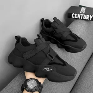 Summer Cool Man Shoes 2024 New Fashion Black Platform Sneakers Chunky Shoes Casual Y2k Trainers for Men - Image 3